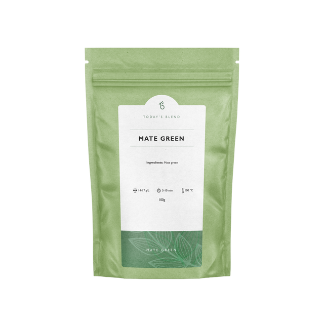 Yerba mate Green – achterkant verpakking met samenstelling en herkomst